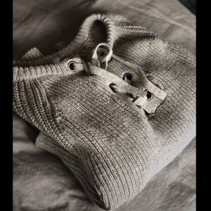 Lace-up sweater